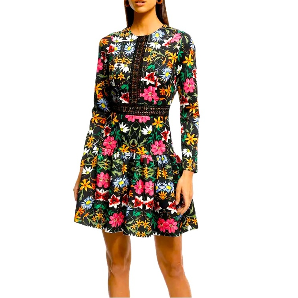 Beautiful black floral and lace flirty dress